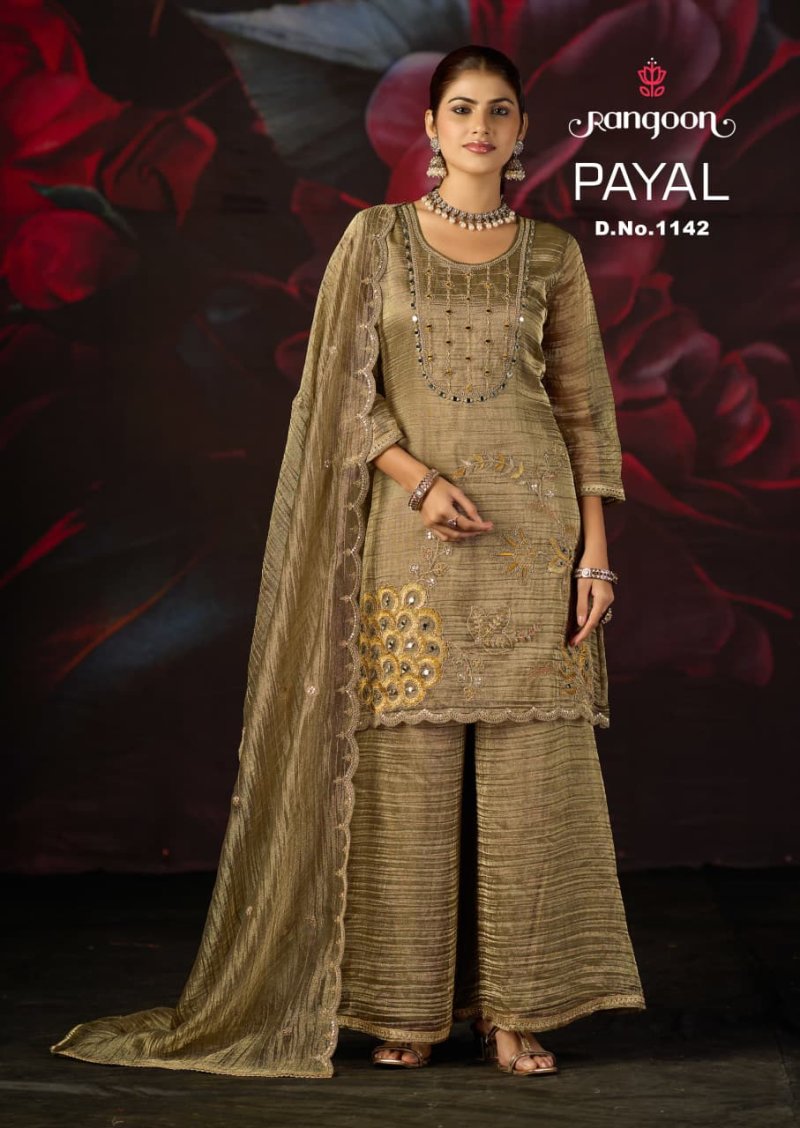 Payal By Rangoon Salsa Kurti With Bottom Dupatta
